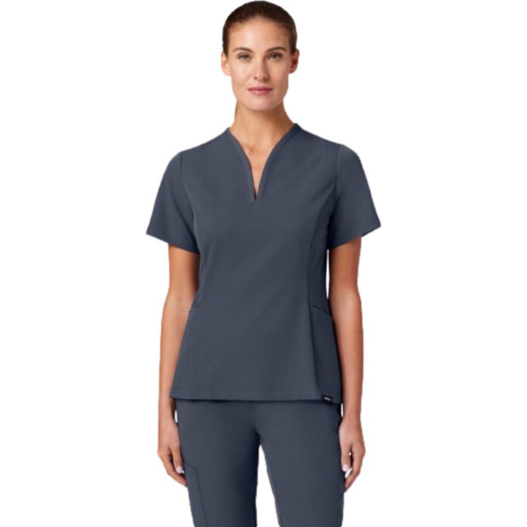 JAANUU Calix Women's 2-Pocket Tailored V-Neck Scrub Top in Carbon Gray at Nordstrom, Size Medium