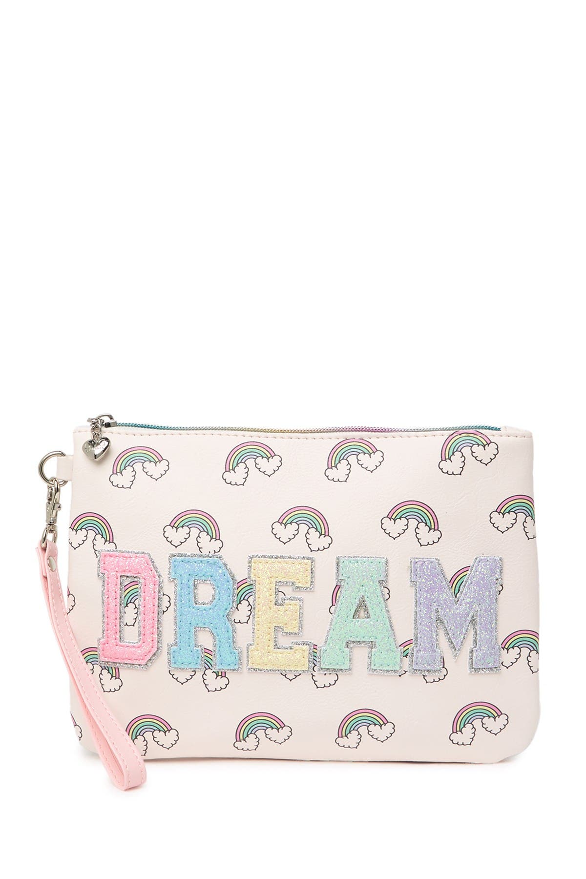 OMG Accessories Dream Rainbow Print Cosmetic Wristlet, Alternate, color, 