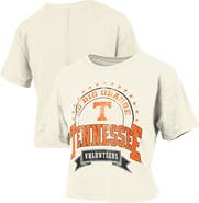 PRESSBOX Women's Pressbox Natural Tennessee Volunteers Vintage Wash Waist-Length Slub T-Shirt