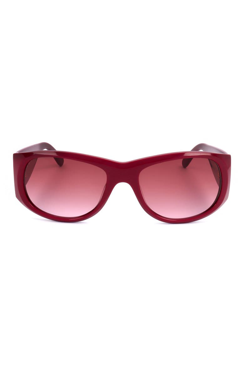 57mm Square Sunglasses, Main, color, RED / PINK