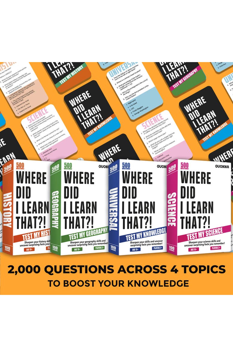 Quokka Trivia Card Games for Adults and Family, Alternate, color, 4 Set