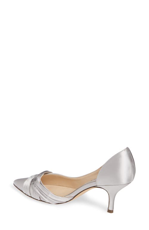 Nina Blakely Half D'orsay Pointy Toe Pump In Silver