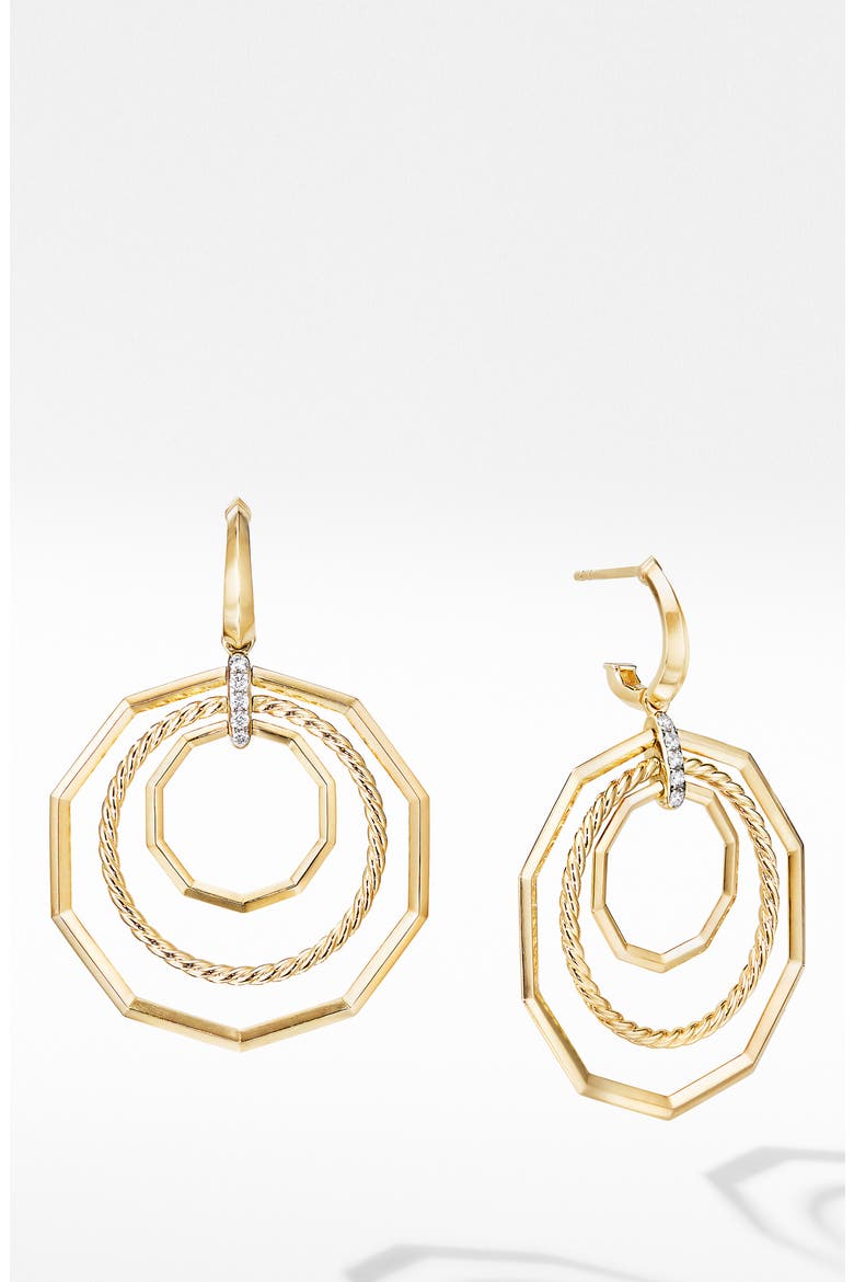 Stax Extra Large 18K Yellow Gold Drop Earrings with Diamonds, Main, color, YELLOW GOLD/ DIAMOND