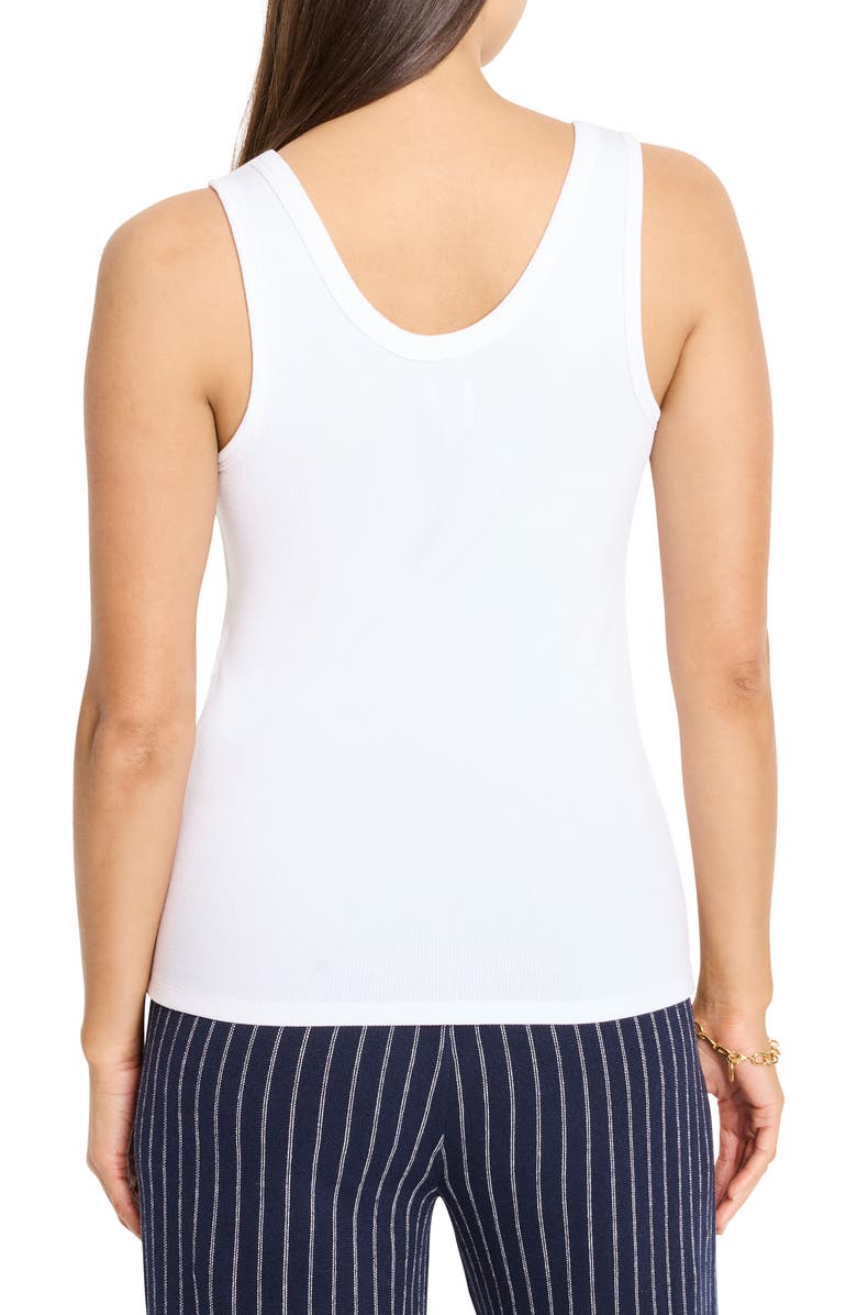 NIC+ZOE Shimmer Trimmed Tank, Alternate, color, Paper White