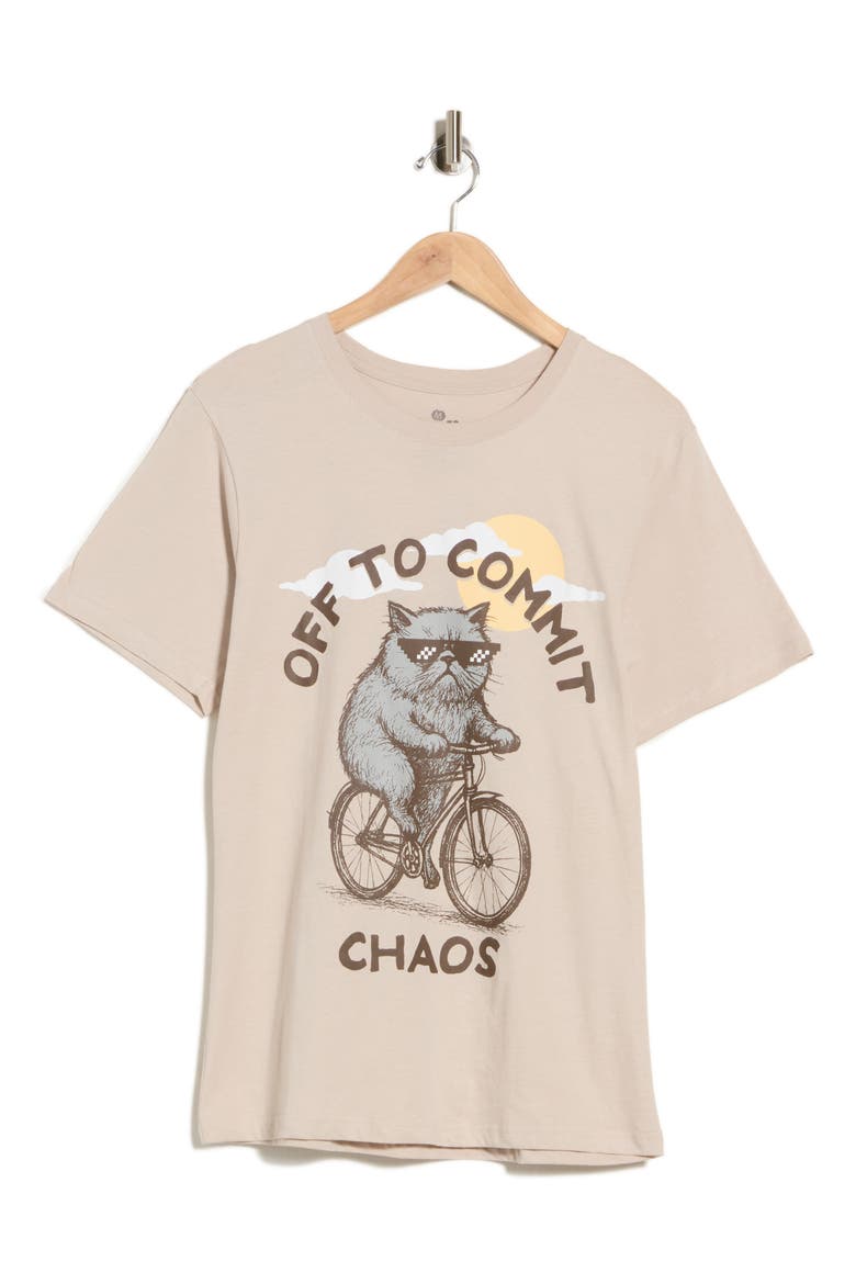 Commit Chaos Graphic Tee, Main, color, BEIGE