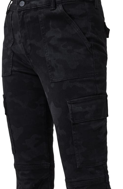 Shop Allsaints Duran Skinny Fit Cargo Jeans In Camo Black