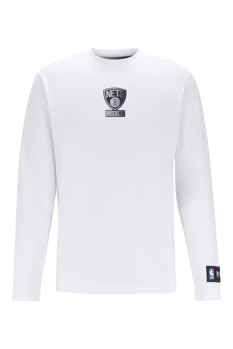 x NBA Threesixty Brooklyn Nets Long Sleeve Graphic Tee, Alternate, color, WHITE