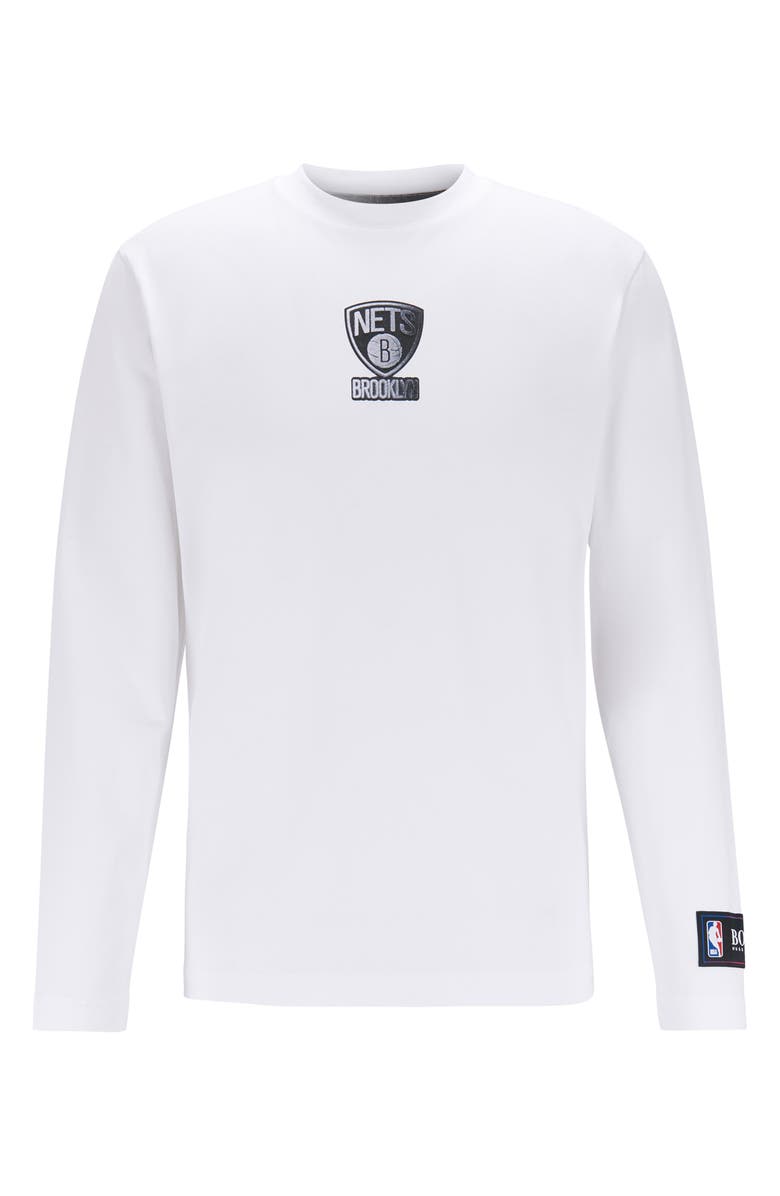 BOSS x NBA Threesixty Brooklyn Nets Long Sleeve Graphic Tee, Alternate, color, 