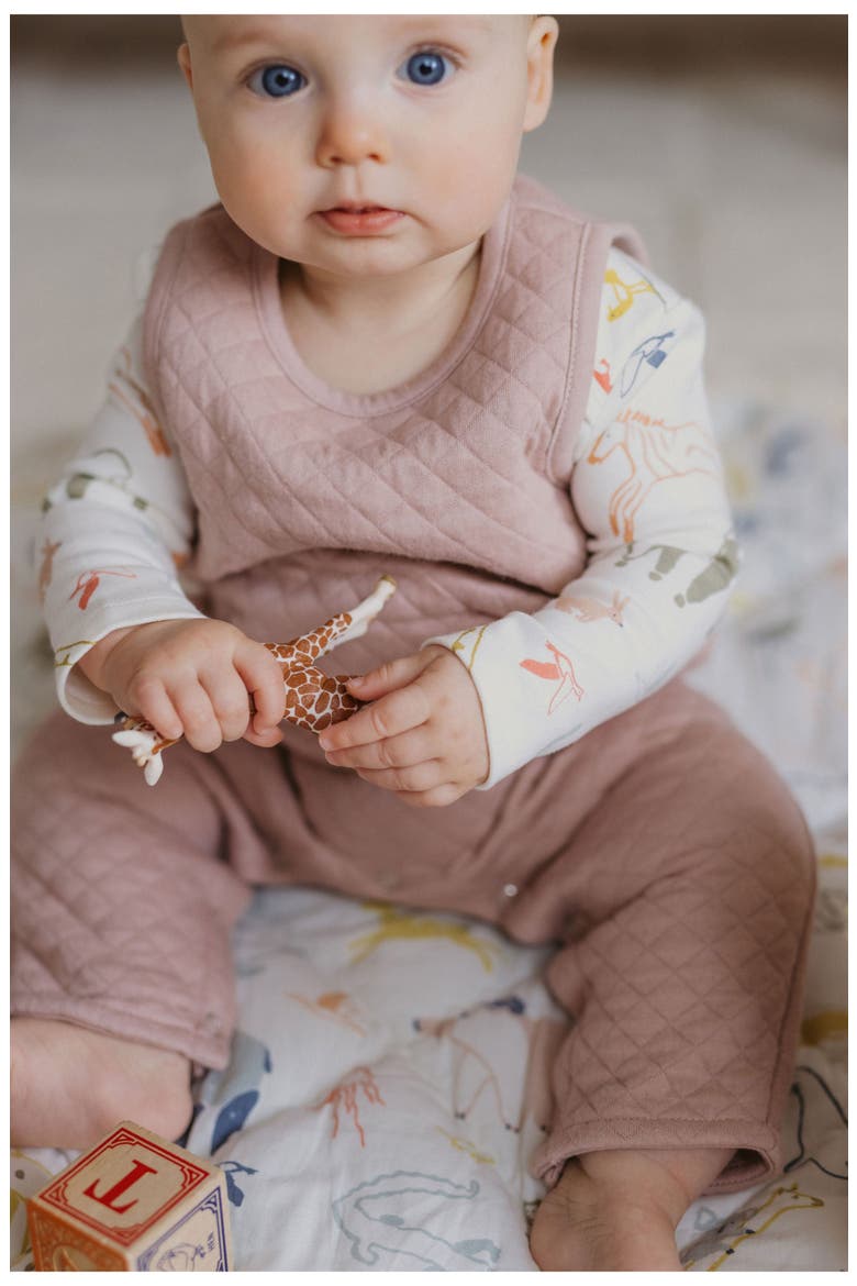 Lap Shoulder Print Long Sleeve Organic Cotton Bodysuit, Alternate, color, INTO THE WILD