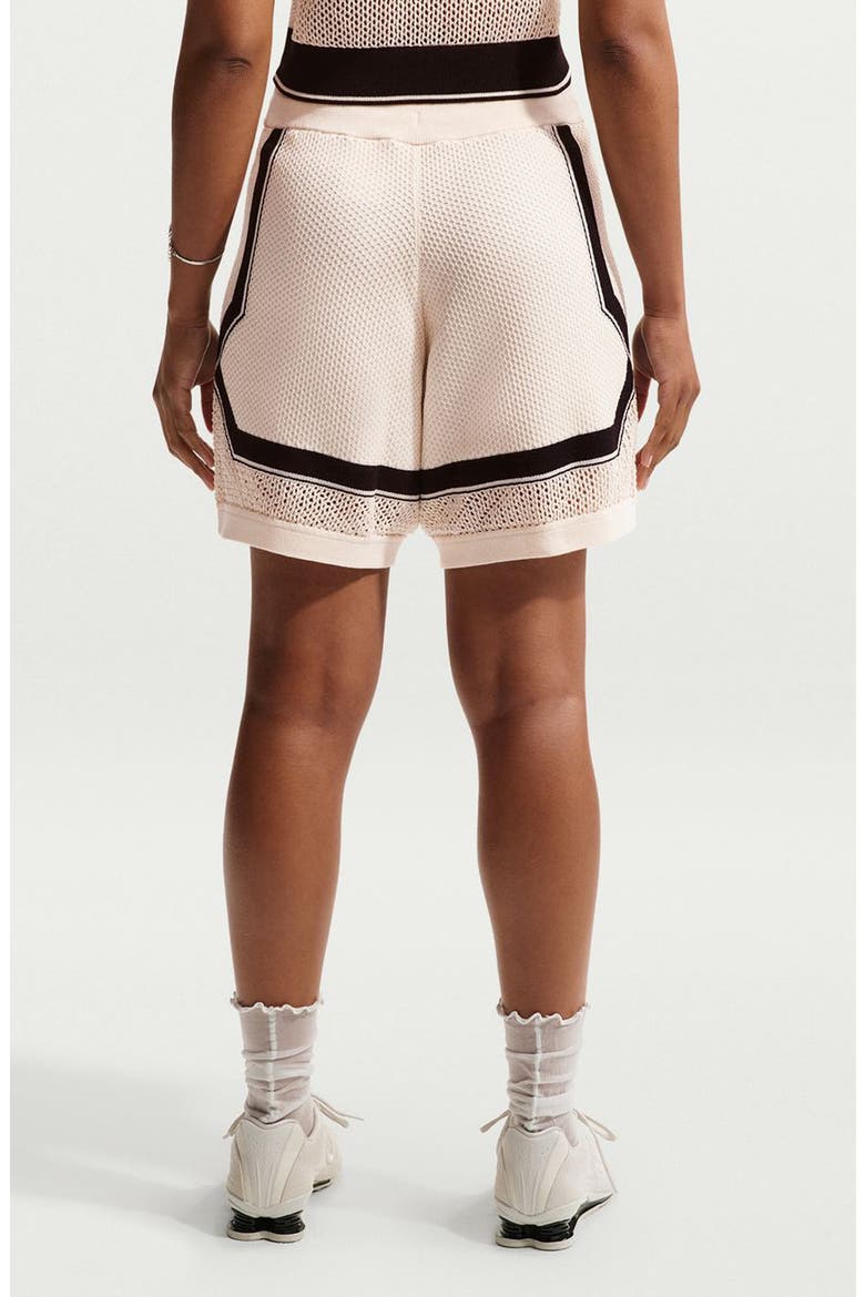 Sportswear Open Knit Shorts, Alternate, color, CHALK/ BLACK/ BLACK