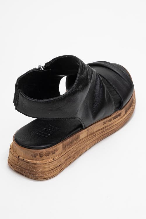 Forever & Always Shoes Lunas Leather Side-zip Flat Heel Sandal In Black