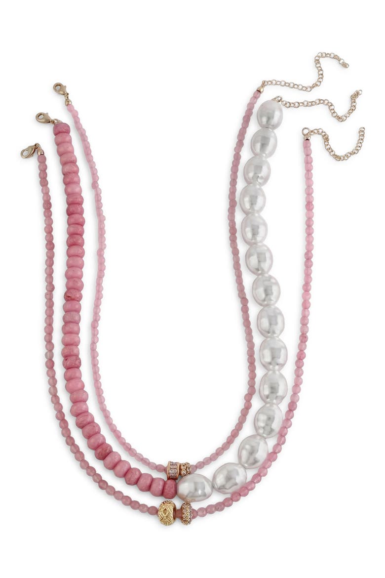 Ann Set of 3 Necklaces, Main, color, PINK