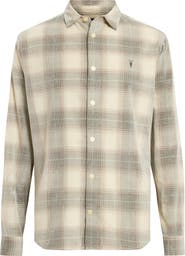 AllSaints Yuki Plaid Cotton Flannel Button-Up Shirt