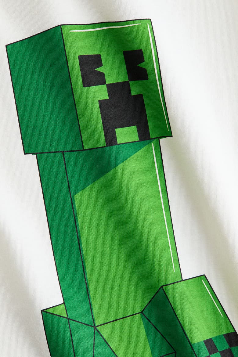 Oversized Printed T-shirt, Alternate, color, White/Minecraft