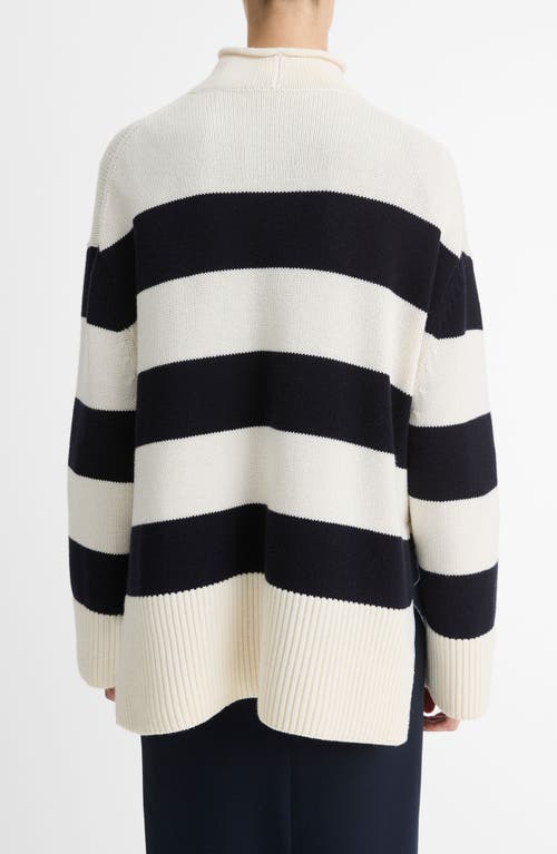 Shop Vince Stripe Merino Wool & Cotton Sweater