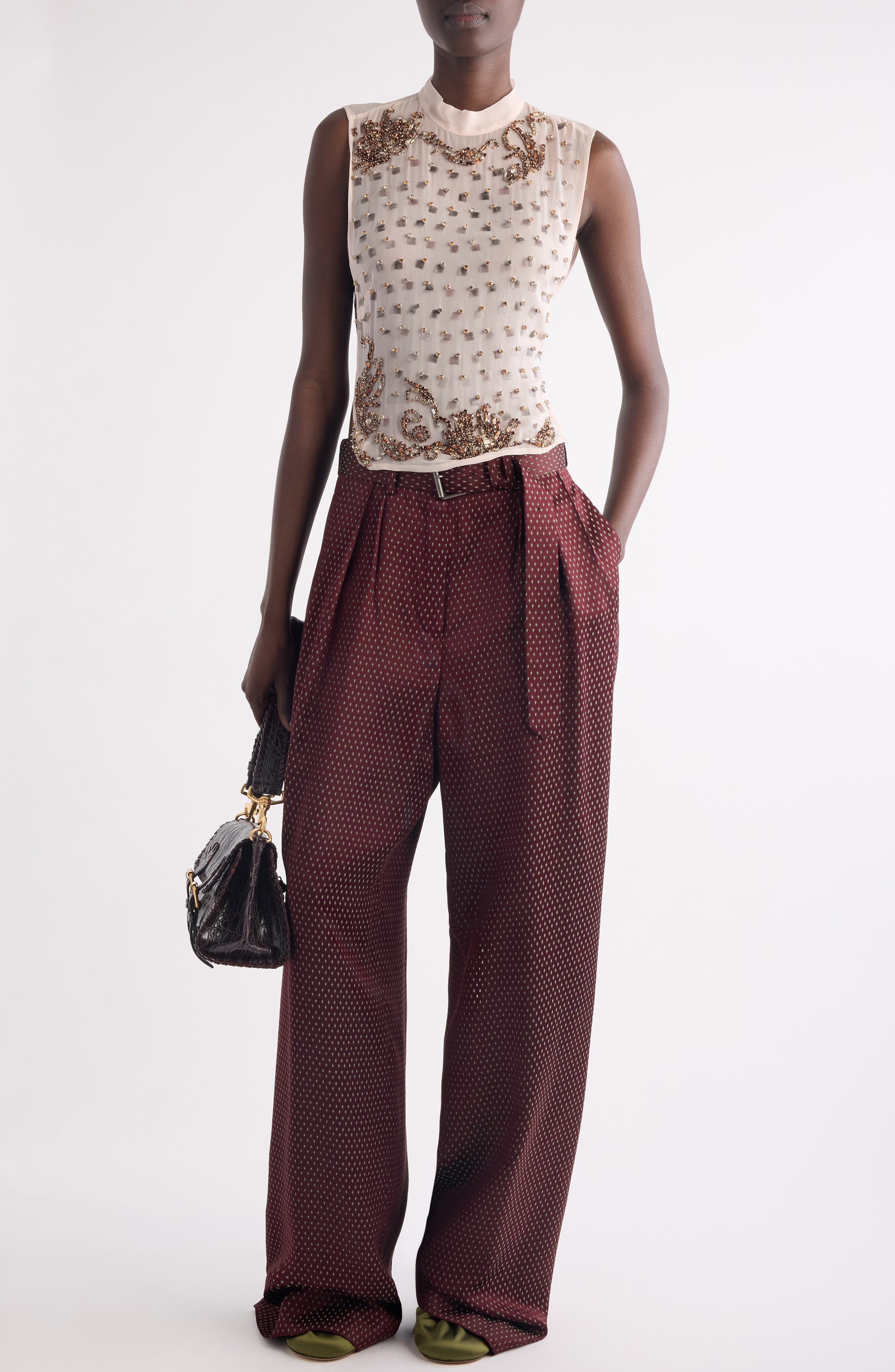 Carmasa Crystal Embellished Sleeveless Top - image 4