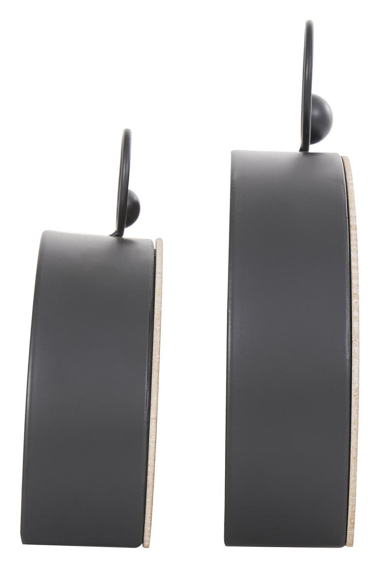 Set of 2 Modern Wooden Clocks, Alternate, color, WHITE