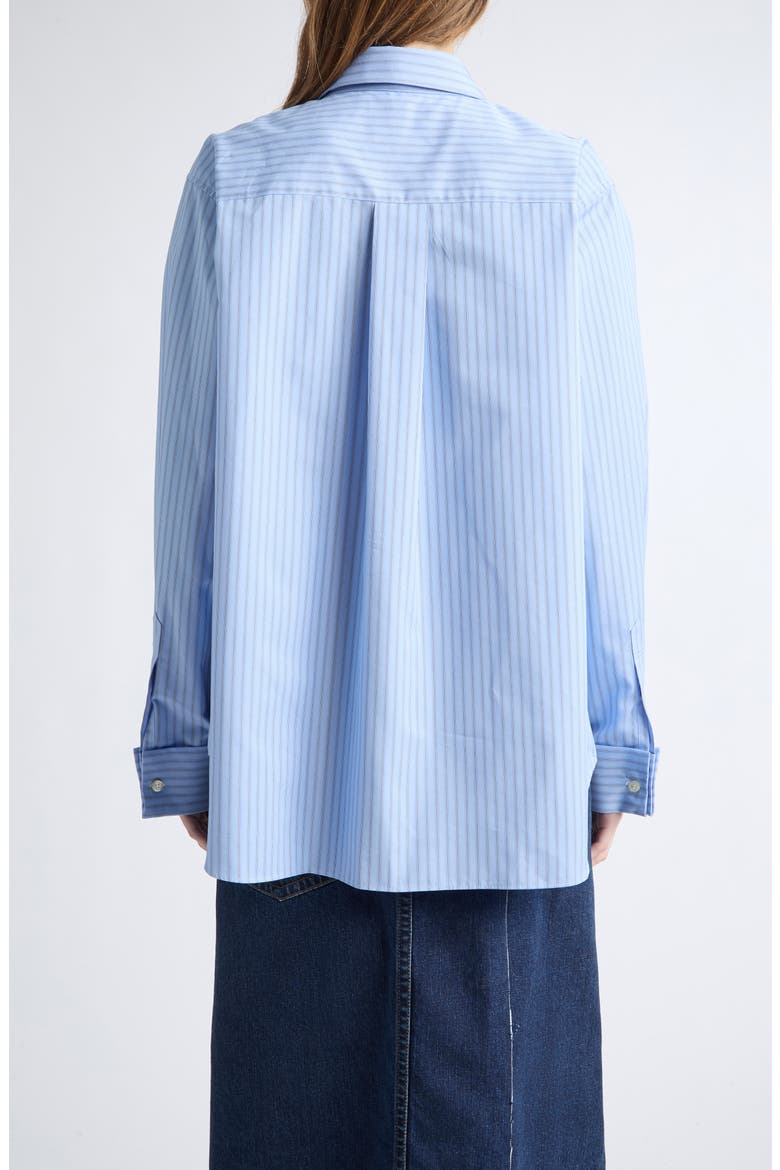Stripe Layered Button-Up Shirt, Alternate, color, LIGHT BLUE STRIPE