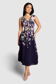 Coast Petite Twist Front Printed Midi Dress
