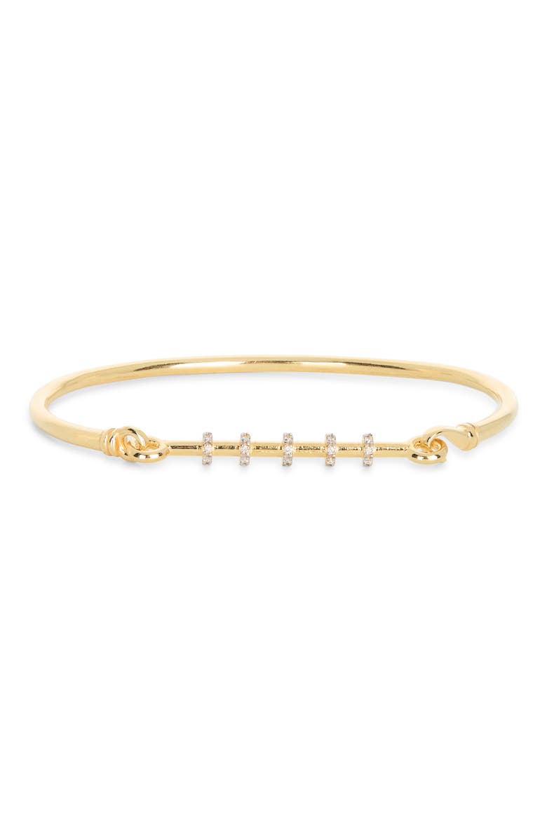 Diamond Row Bangle Bracelet, Main, color, YELLOW GOLD