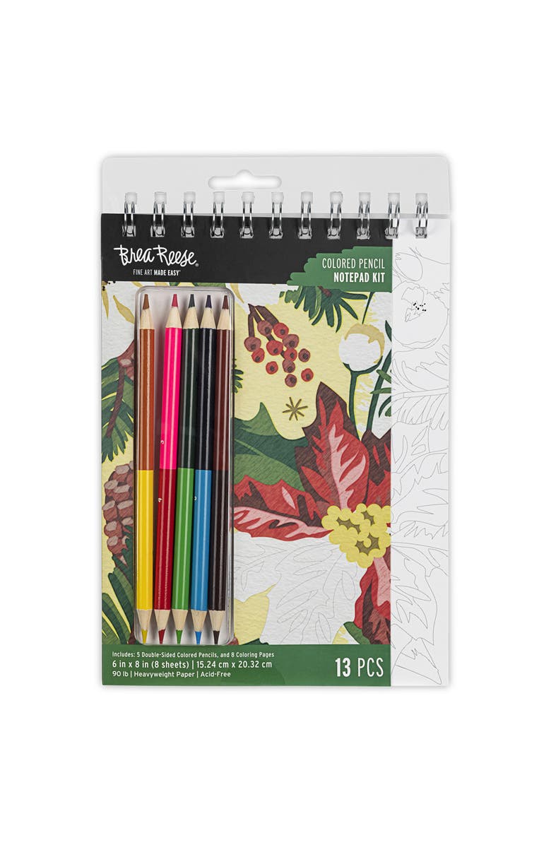 Brea Reese Colored Pencil Color by number Holiday Botanicals, Main, color, 