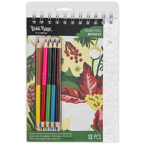 Colored Pencil Color by number Holiday Botanicals