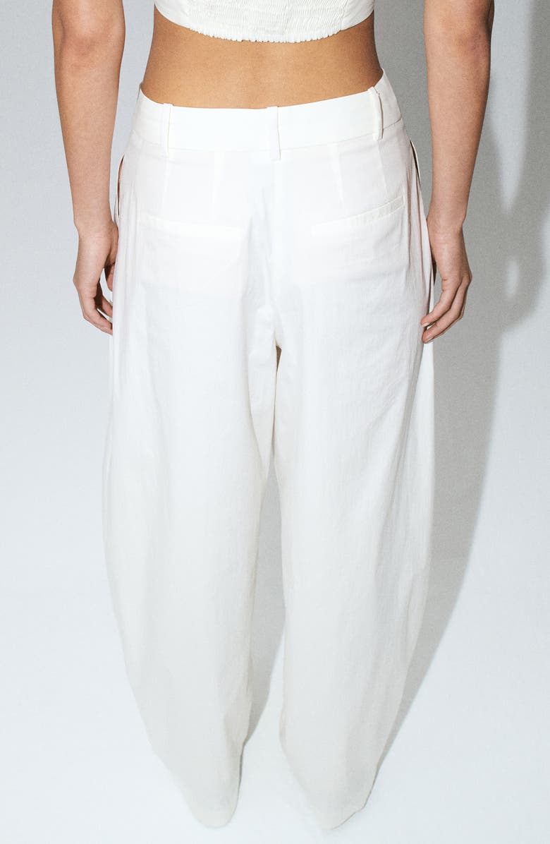 MANGO Featuring Hailey Bieber Kash Cotton Blend Pants, Alternate, color,