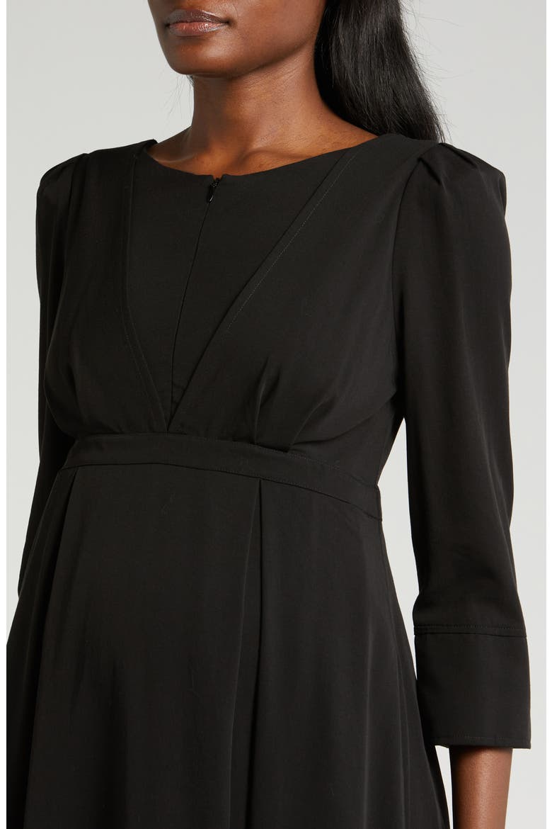 Sarah Empire Waist Maternity/Nursing Dress, Alternate, color, BLACK