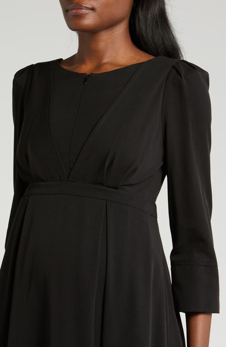 Marion Sarah Empire Waist Maternity/Nursing Dress, Alternate, color, Black