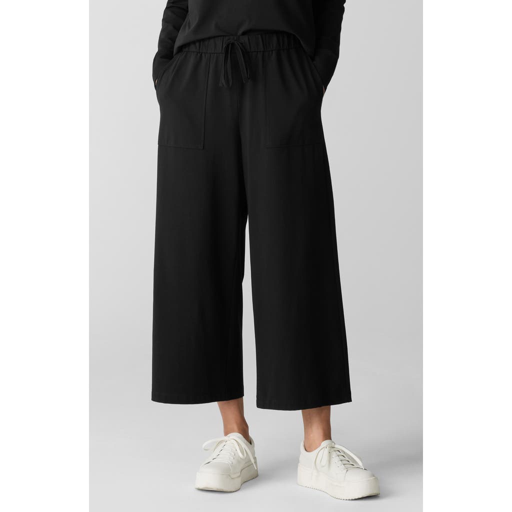 EILEEN FISHER EILEEN FISHER STRETCH ORGANIC COTTON CROP WIDE LEG PANTS