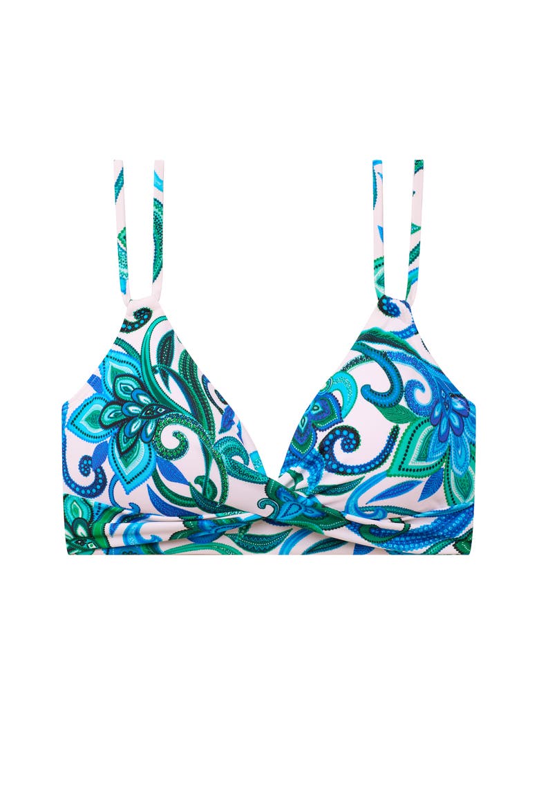 Clare Twist Double-Strap Underwire Bralette Swimsuit Top, Alternate, color, Imperial Paisley
