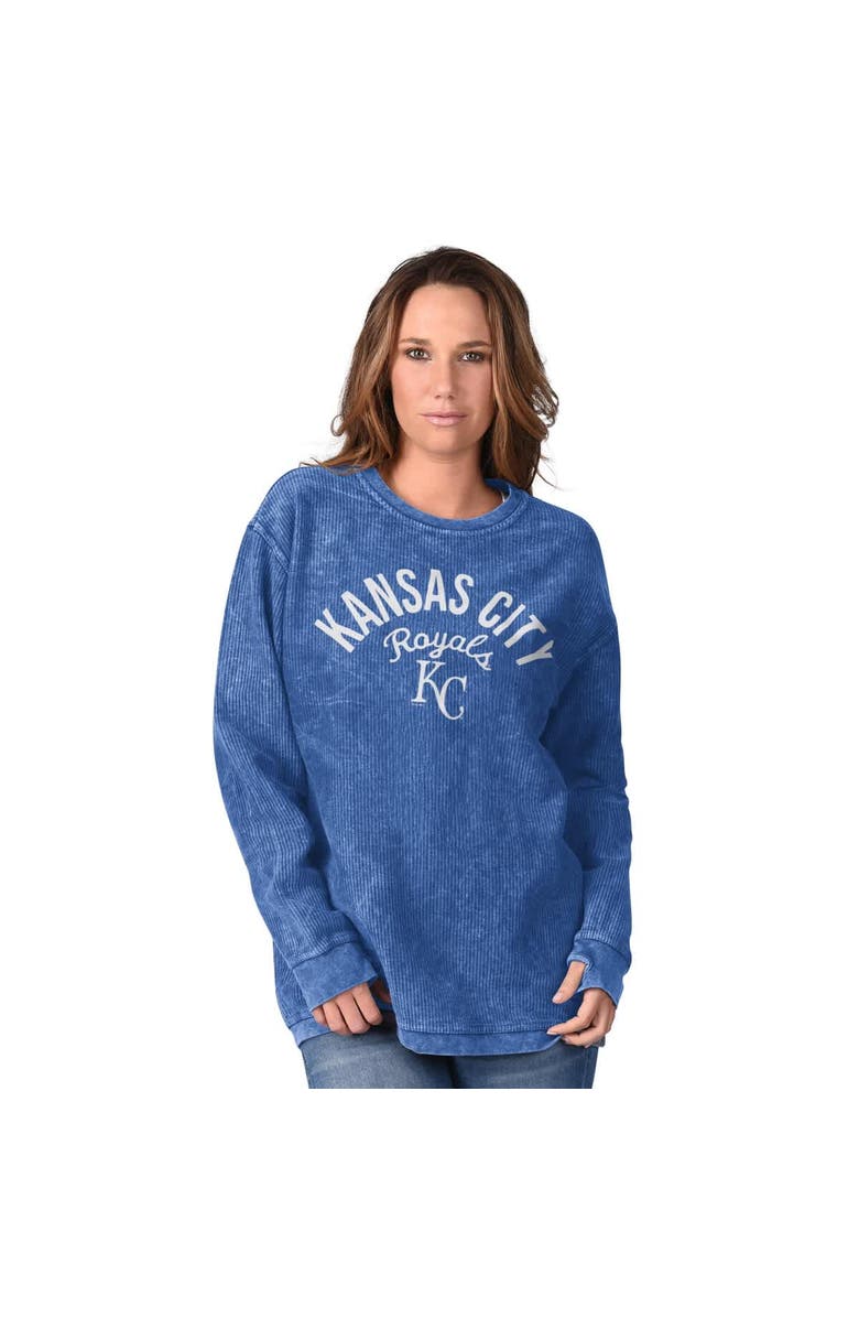G-III 4HER BY CARL BANKS Women's G-III 4Her by Carl Banks Royal Kansas City Royals Comfy Cord Pullover Sweatshirt, Main, color, Royal