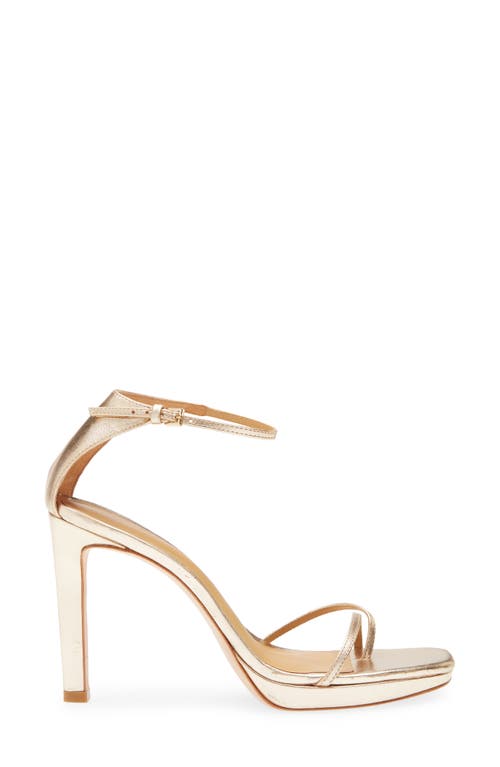 Reformation Gilda Platform Ankle Strap Sandal In Gold