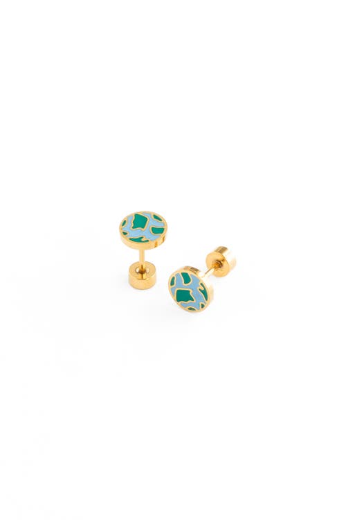 Pip Pop Earth Stud Earrings In Gold