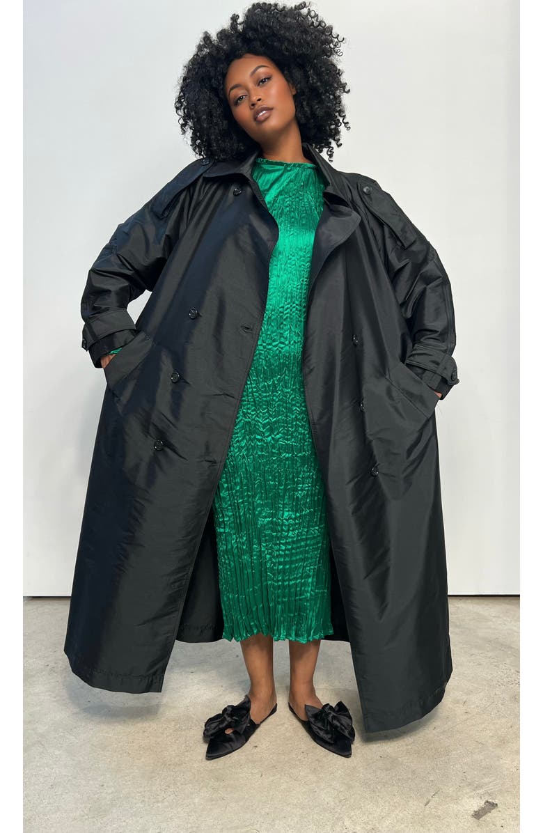 BAACAL Lynda Reversible Satin Pleated Dress, Alternate, color, Emerald