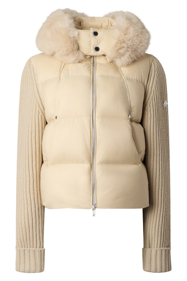Everest 800-Fill-Power Down Hybrid Hooded Jacket, Main, color, ALABASTER W/ ALABASTER