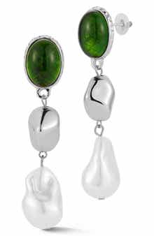 Pebble Faux Pearl Drop Earrings
