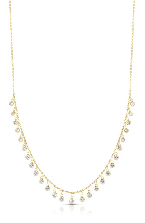 Cubic Zirconia Charm Frontal Necklace
