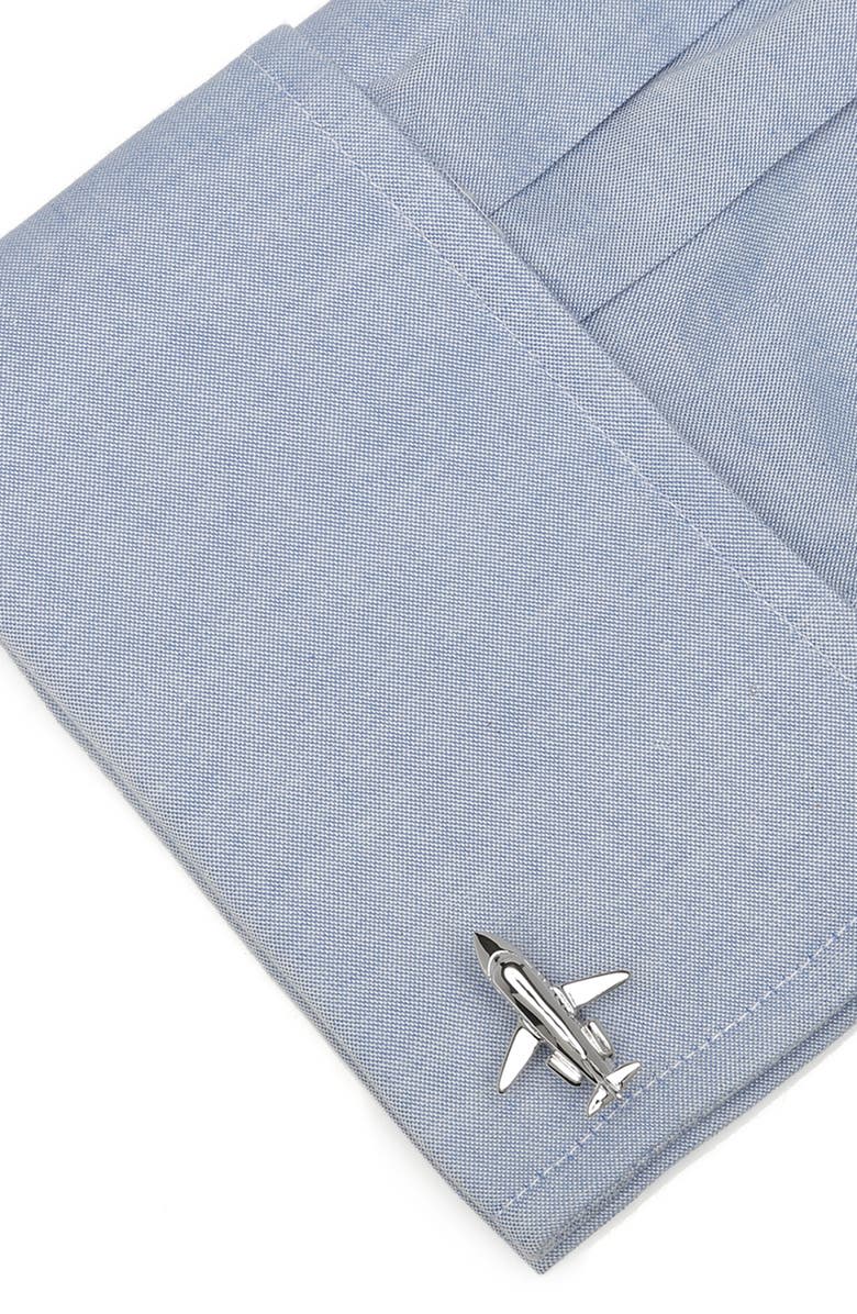 Cufflinks, Inc. Private Jet Cuff Links, Alternate, color, Silver