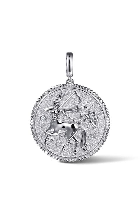Bujukan Zodiac Sterling Silver & White Sapphire Medallion