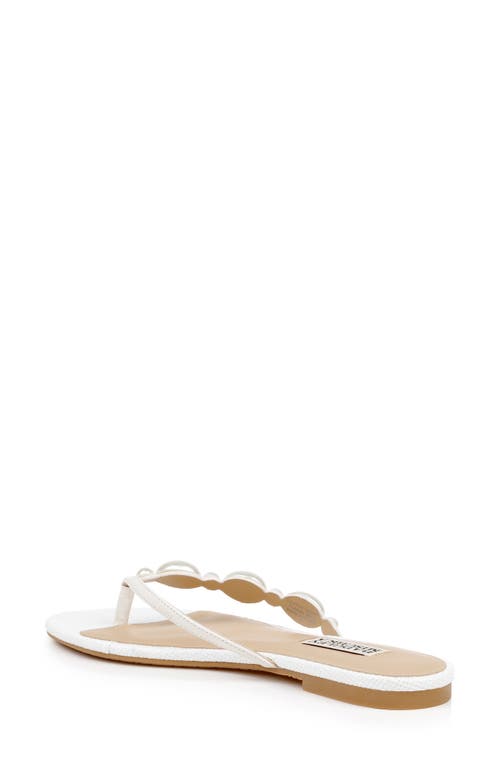 Badgley Mischka Collection Dyana Flip Flop In White Leather