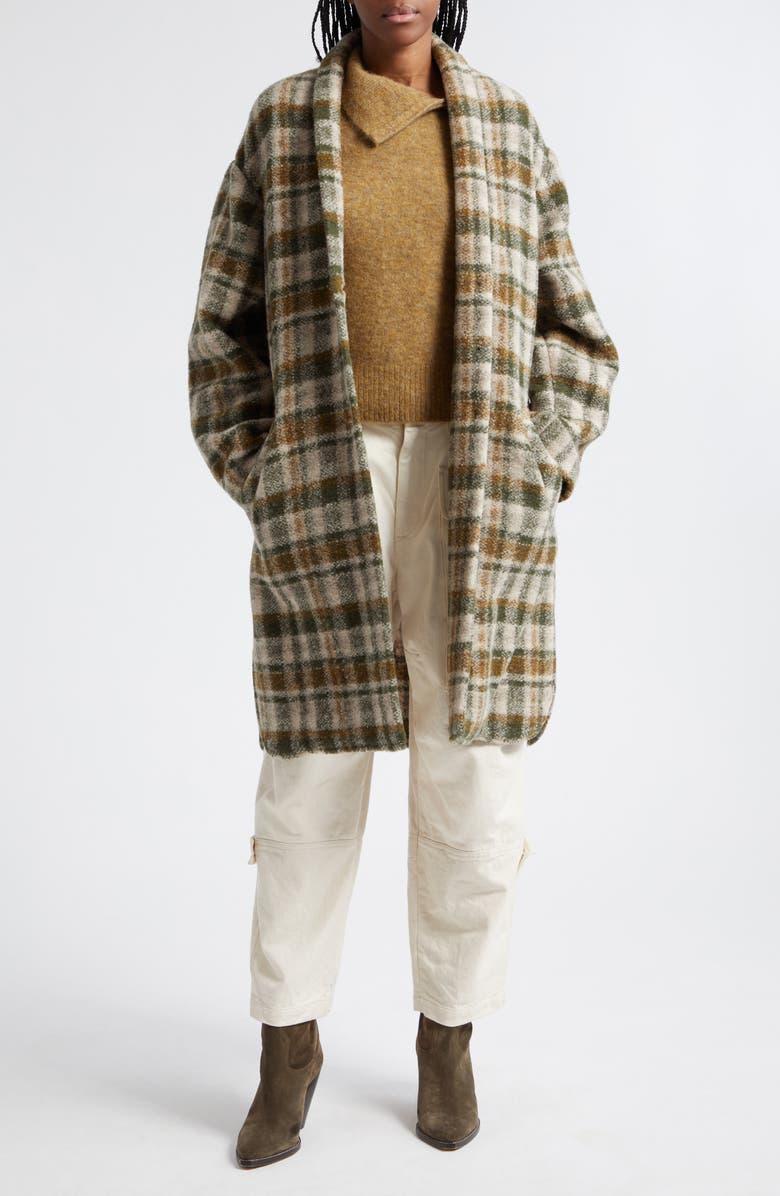 Isabel Marant Étoile Gabriel Abstract Print Wool Blend Coat, Main, color,