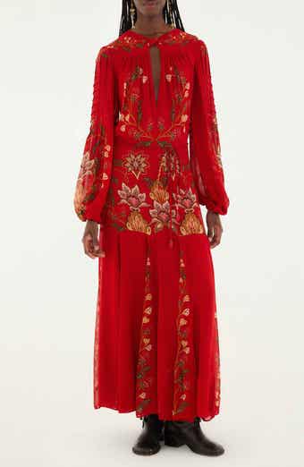 FARM Rio Berry Garden Long Sleeve Maxi Dress