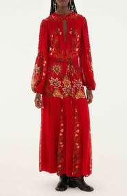 FARM Rio Berry Garden Long Sleeve Maxi Dress