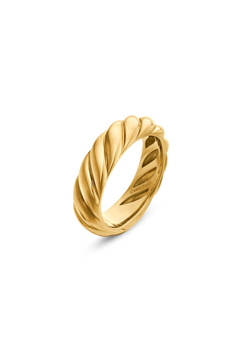 Sculpted Cable Band Ring in 18K Yellow Gold, Alternate, color, 18K YELLOW GOLD