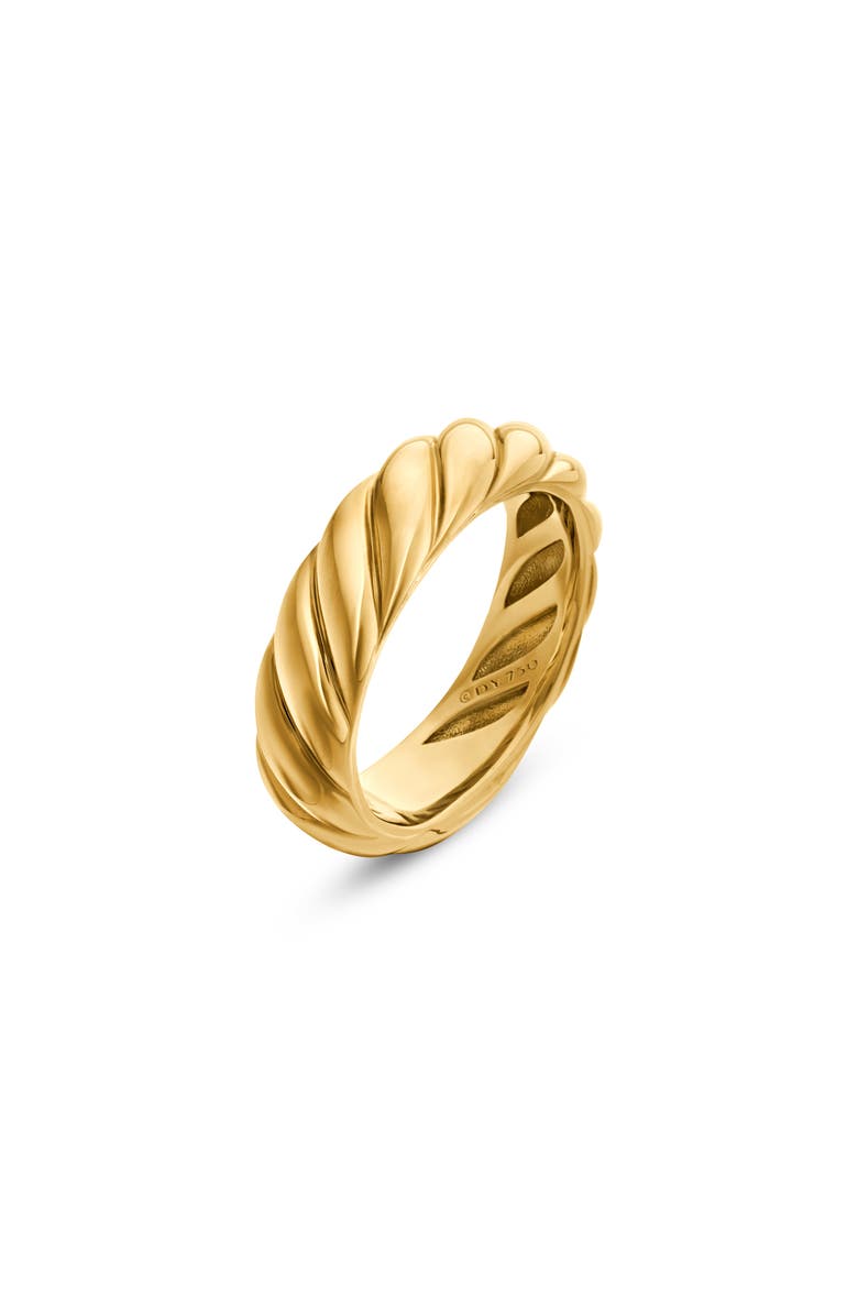 David Yurman Sculpted Cable Band Ring in 18K Yellow Gold, Alternate, color, 18K Yellow Gold