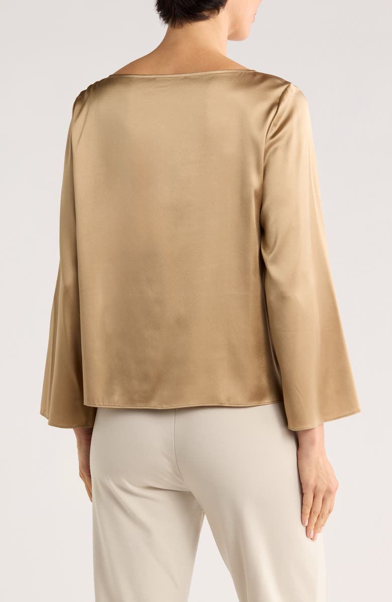 Eileen Fisher Stretch Silk Top, Alternate, color, Biscuit