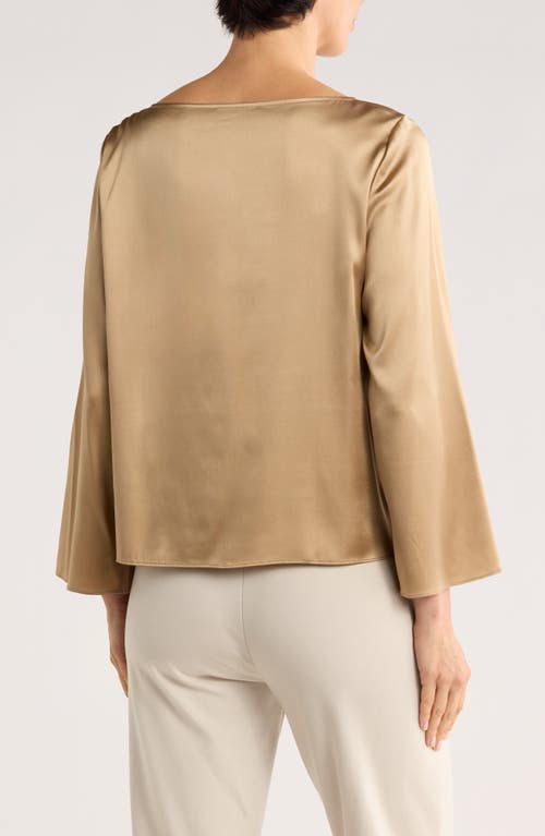 Eileen Fisher Stretch Silk Top In Brown