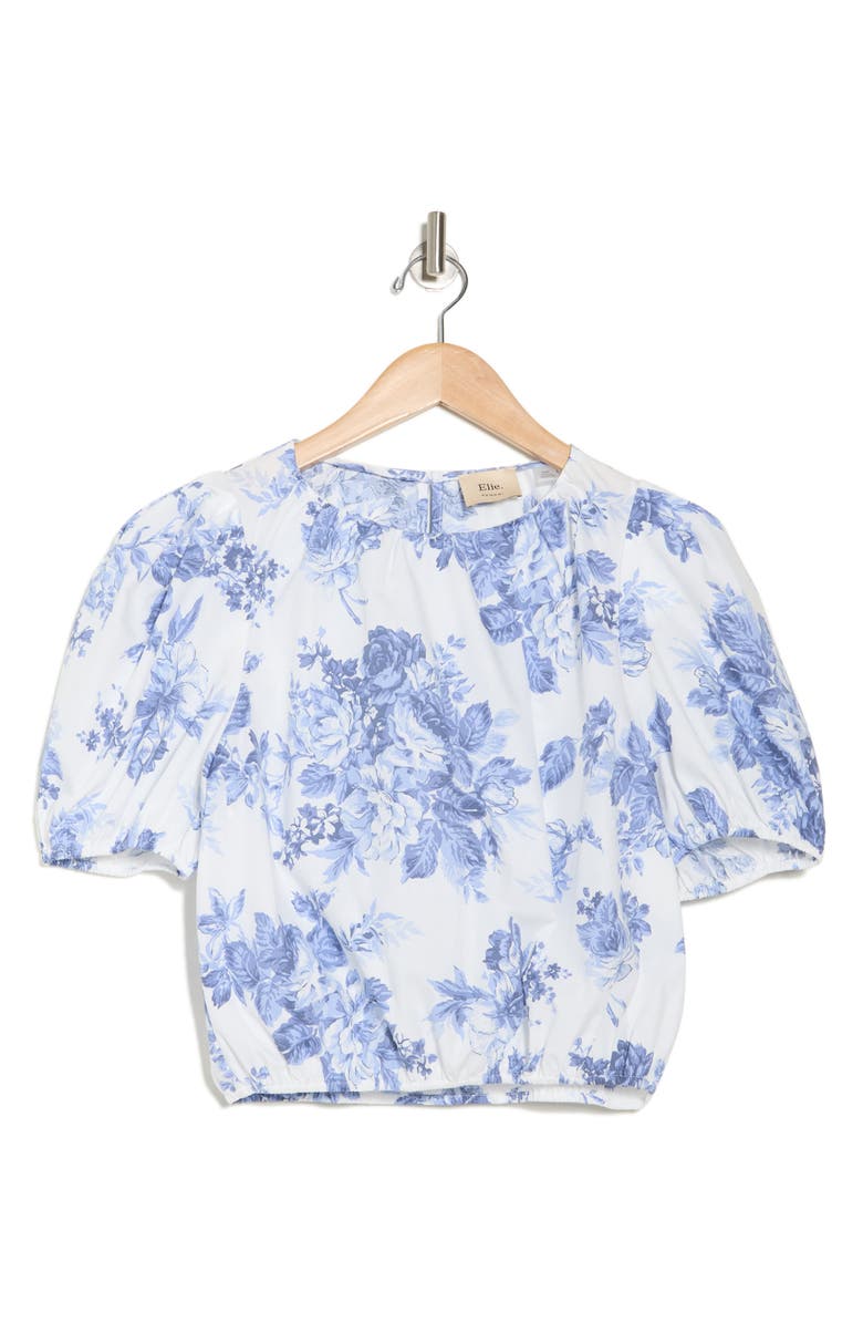 ELIE ELIE TAHARI Poplin Bubble Sleeve Top, Alternate, color,