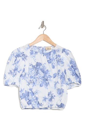 Elie Elie Tahari Poplin Bubble Sleeve Top